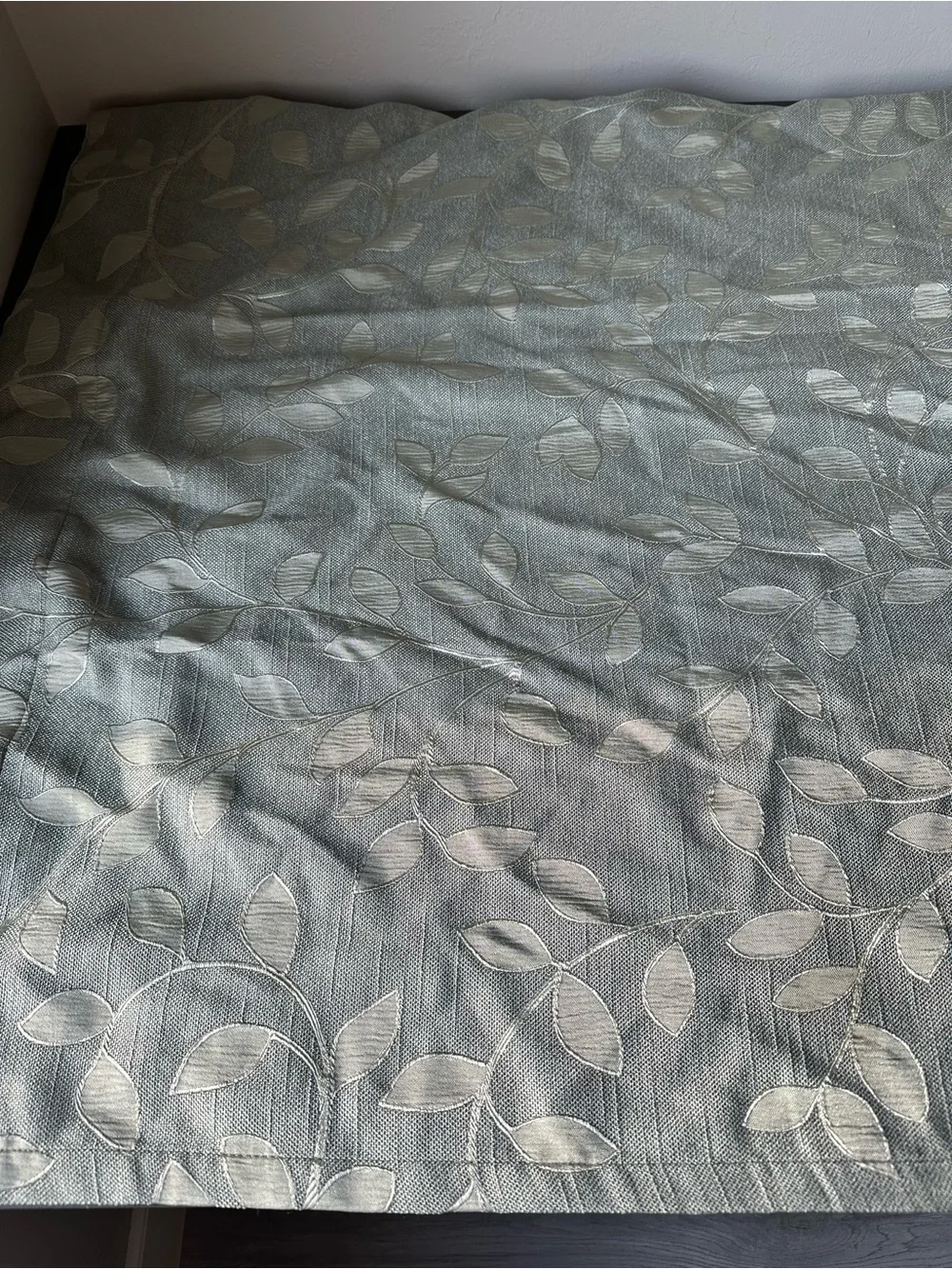 2 JCPenney Sage Green Leaf Back Tab Curtain Sheen Size 84”X49” Lined